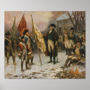 Washington inspekterar fångade Färger efter Poster