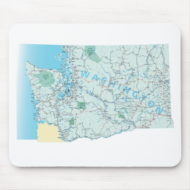 Washington Interstate Karta Mousepad Musmatta (Framsidan)