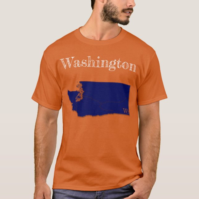 Washington Interstate [Navy Blue Design] T Shirt (Framsida)