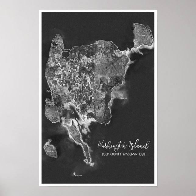 Washington Island Door County WI 1938 Aerial Photo Poster (Framsidan)