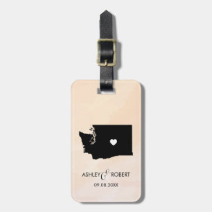 Washington Karta Bröllop Luggage Tag, Anpassningsb Bagagebricka