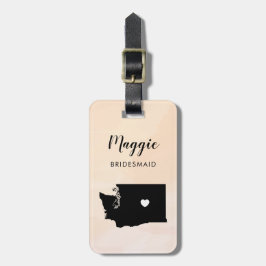 Washington Karta Luggage Tag, Bröllopsfest Välkomm Bagagebricka