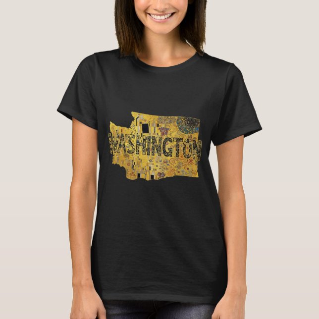 Washington Karta och Text T Shirt (Framsida)