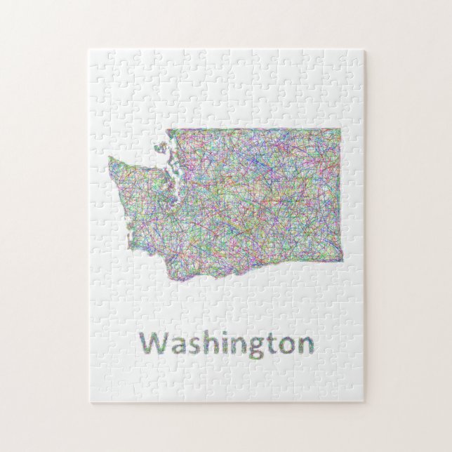 Washington karta pussel (Vertikal)