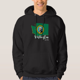 Washington Karta USA:s stat Washington Flagga Wome Hoodie