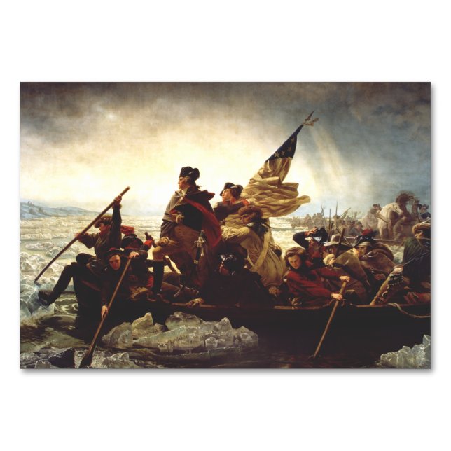 Washington korsar Delaware av Emanuel Leutze Bordsnummer (Framsidan)