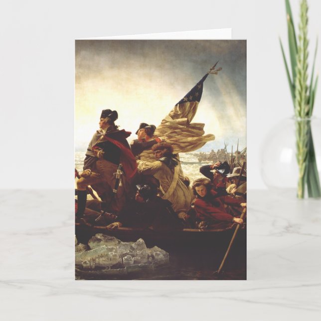 Washington korsar Delaware av Emanuel Leutze Kort (Framsida)
