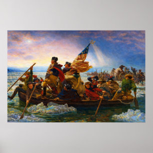 Washington korsar Delaware av Emanuel Leutze Poster