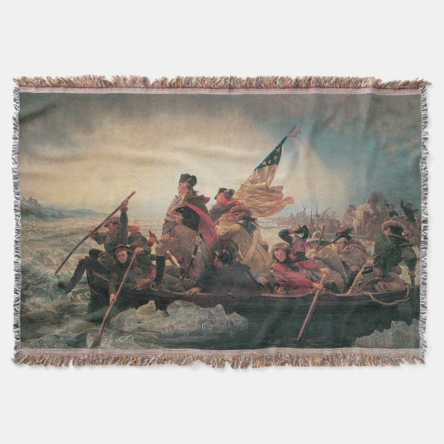 Washington korsar Delawarefloden av Emanuel Leutze Filt (Framsidan)
