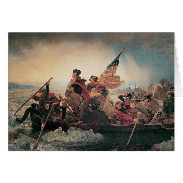 Washington korsar Delawarefloden av Emanuel Leutze Hälsningskort (Framsidan Horizontal)