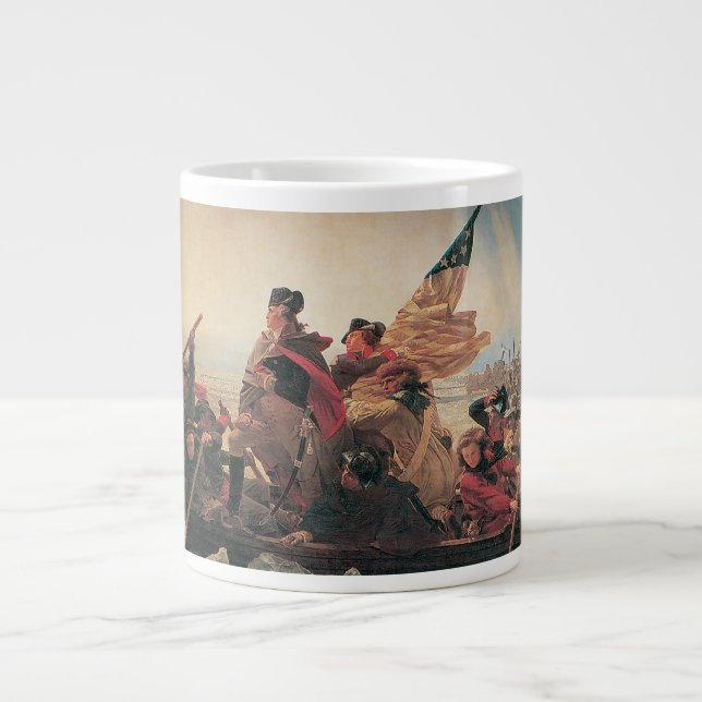 Washington korsar Delawarefloden av Emanuel Leutze Jumbo Mugg (Framsidan)