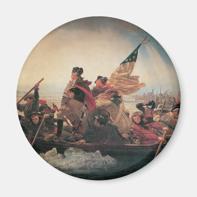 Washington korsar Delawarefloden av Emanuel Leutze Magnet (Framsidan)