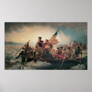 Washington korsar Delawarefloden av Emanuel Leutze Poster