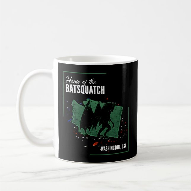 Washington - Kryptids hem för Batsquatch Kaffemugg (Vänster)