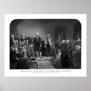 Washington Levererar hans invigning Adress Poster