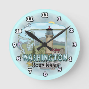 Washington Lighthouse Rund Klocka