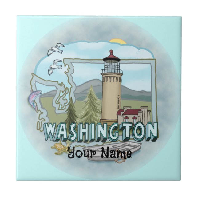 Washington Lighthouse Tile Kakelplatta (Framsidan)