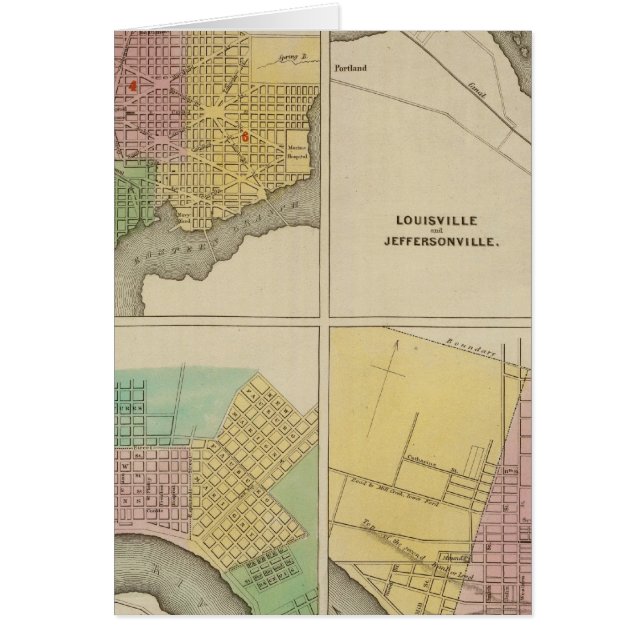 Washington Louisville och Jeffersonville Hälsningskort (Framsidan)