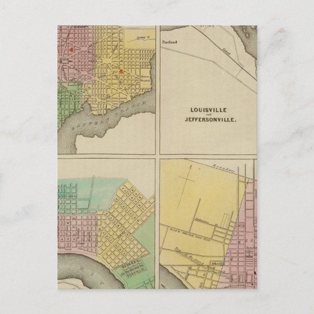 Washington Louisville och Jeffersonville Vykort (Framsida)