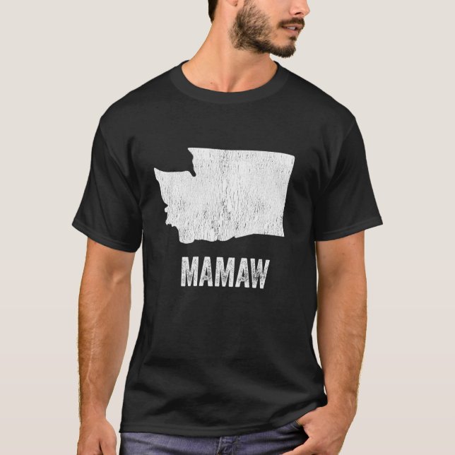 Washington Mamaw Washington Silhouette State Coole T Shirt (Framsida)