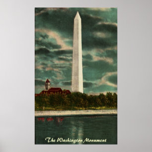 Washington Monument efter natt Poster