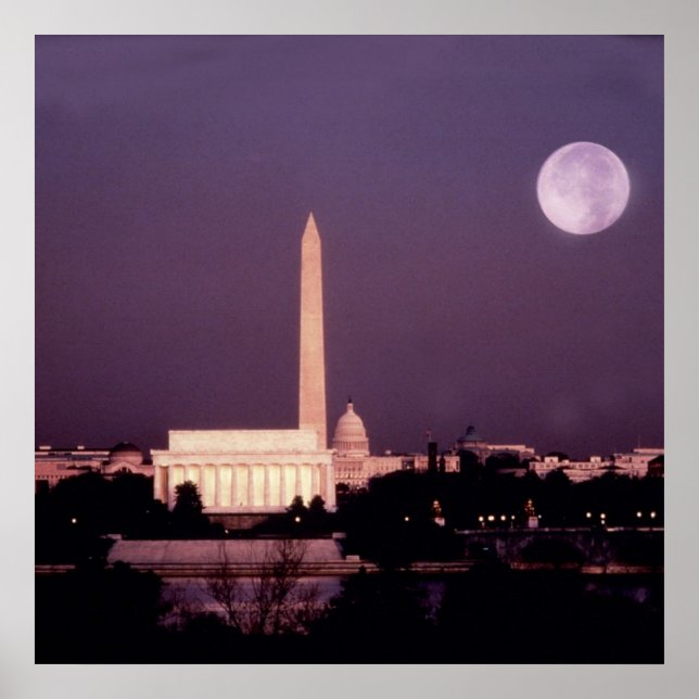 Washington Monument, Huvudstad och Jefferson Poster (Framsidan)