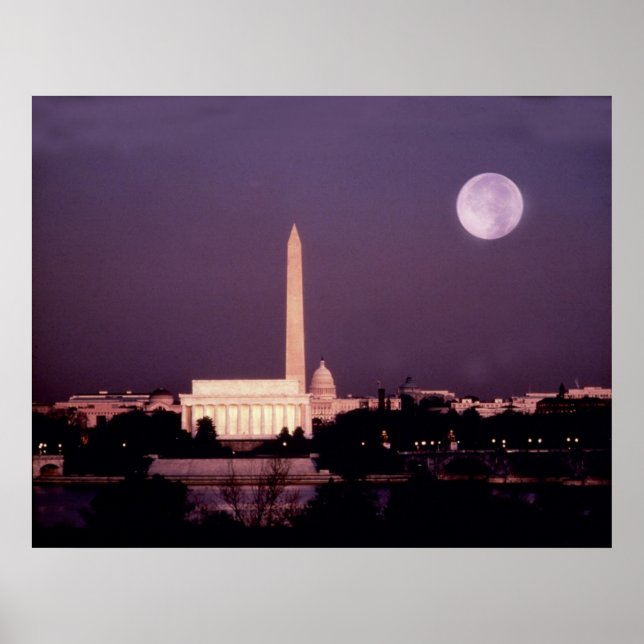 Washington Monument, Huvudstad och Jefferson Poster (Framsidan)