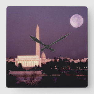 Washington monument, huvudstaden och Jefferson Fyrkantig Klocka