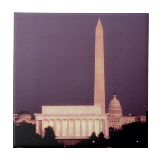 Washington monument, huvudstaden och Jefferson Kakelplatta (Framsidan)