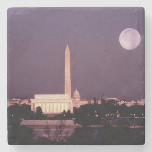 Washington monument, huvudstaden och Jefferson Stenunderlägg