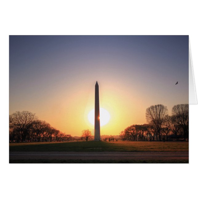 Washington Monument i Sunset Hälsningskort (Framsidan Horizontal)