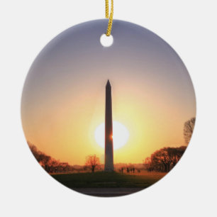 Washington Monument i Sunset Julgransprydnad Keramik