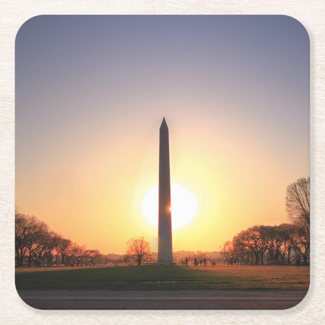Washington Monument i Sunset Underlägg Papper Kvadrat (Framsidan)