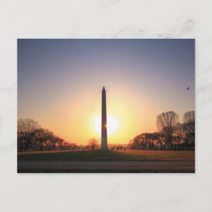 Washington Monument i Sunset Vykort