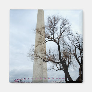 Washington monument i vinter magnet