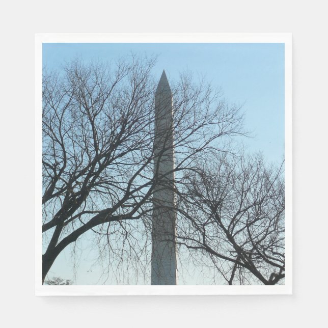 Washington Monument i Winter I liggande Pappersservett (Framsidan)