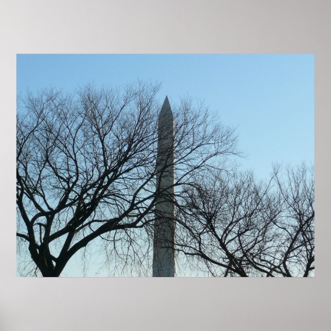 Washington Monument i Winter I liggande Poster (Framsidan)