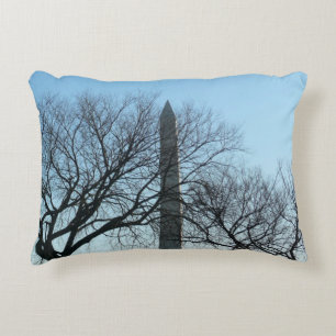 Washington Monument i Winter I liggande Prydnadskudde