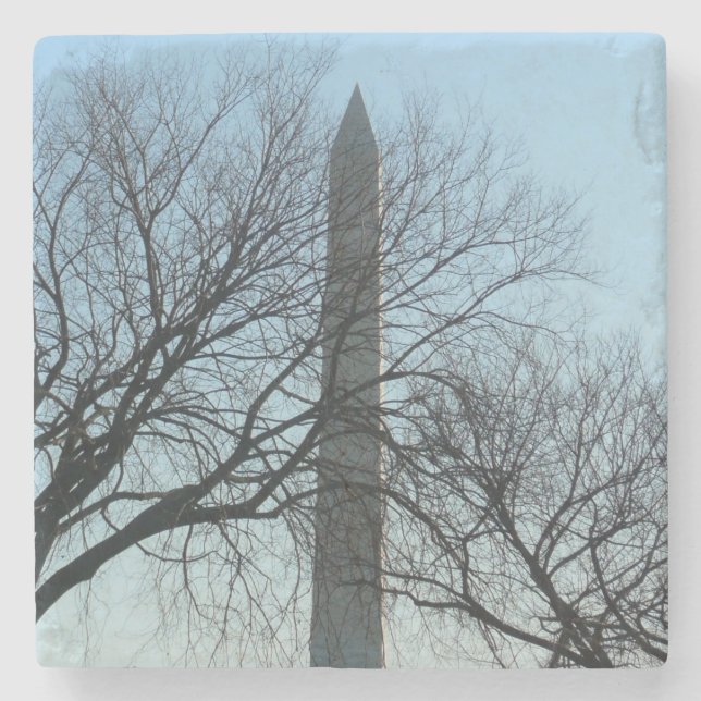 Washington Monument i Winter I liggande Stenunderlägg (Framsidan)