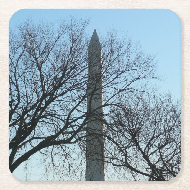 Washington Monument i Winter I liggande Underlägg Papper Kvadrat (Framsidan)