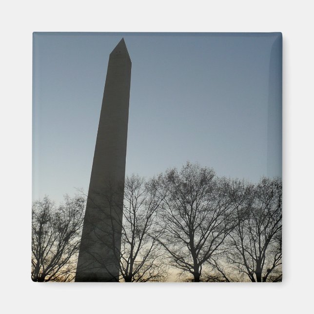 Washington Monument i Winter II Landskap Magnet (Framsidan)