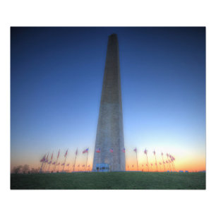 Washington Monument med Orange Sunset Fototryck