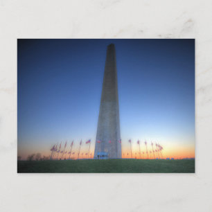 Washington Monument med Orange Sunset Vykort