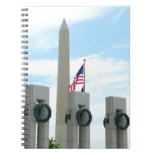 Washington Monument och WWII Memorial i DC Anteckningsbok