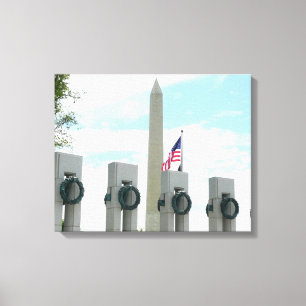 Washington Monument och WWII Memorial i DC Canvastryck