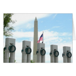 Washington Monument och WWII Memorial i DC Hälsningskort