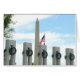 Washington Monument och WWII Memorial i DC Hälsningskort (Framsidan Horizontal)