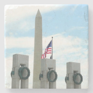 Washington Monument och WWII Memorial i DC Underlägg Sten