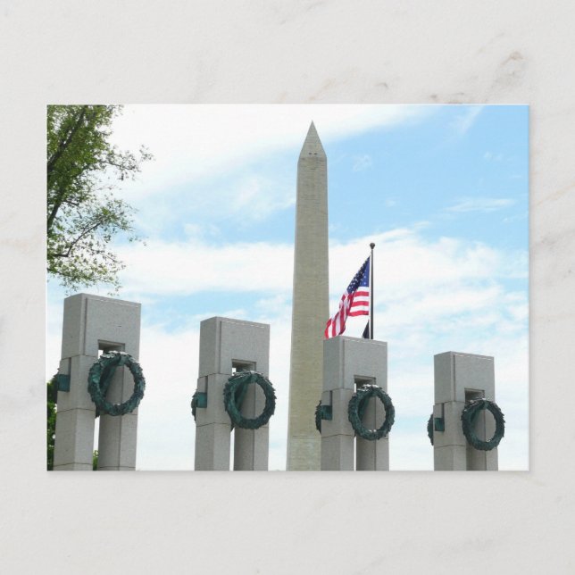 Washington Monument och WWII Memorial i DC Vykort (Framsida)