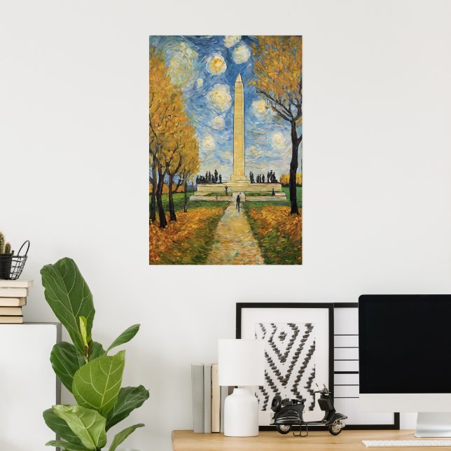 Washington Monument Poster - Van Gogh Stil Art (Hemmakontoret)